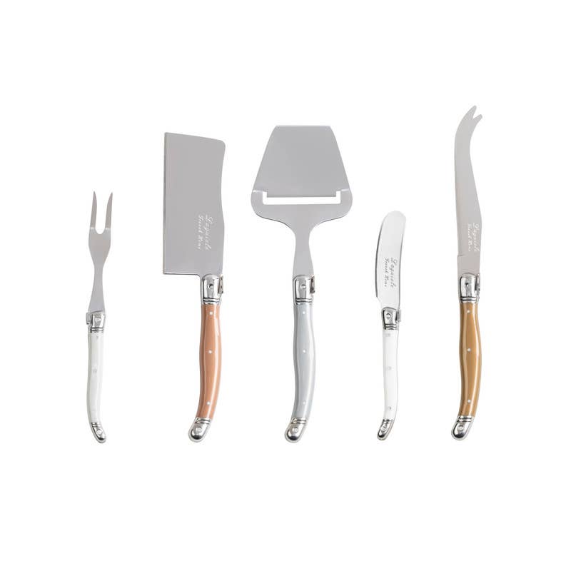 Laguiole 5 Piece Cheese Knife & Slicer Set Mixed Metals