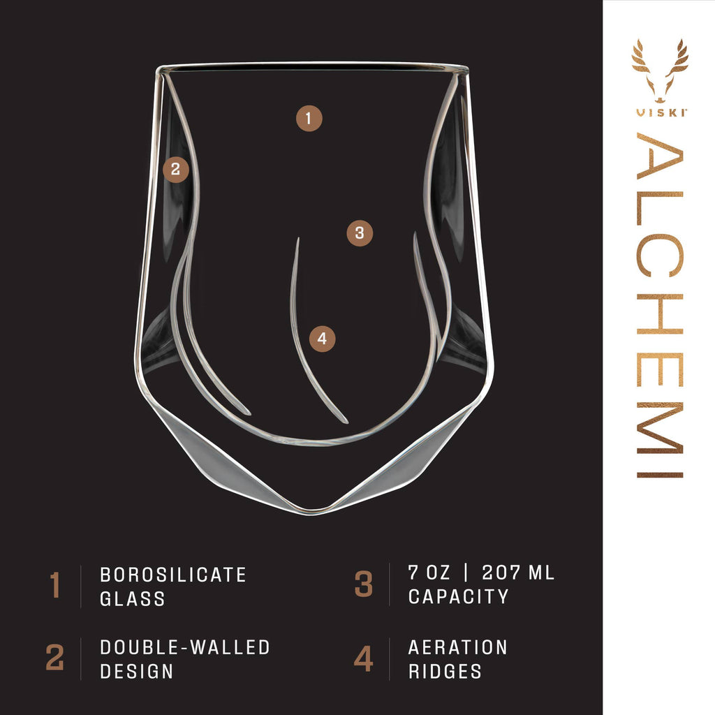 Alchemi™ Double Walled Aerating Tasting Glass Set of 2