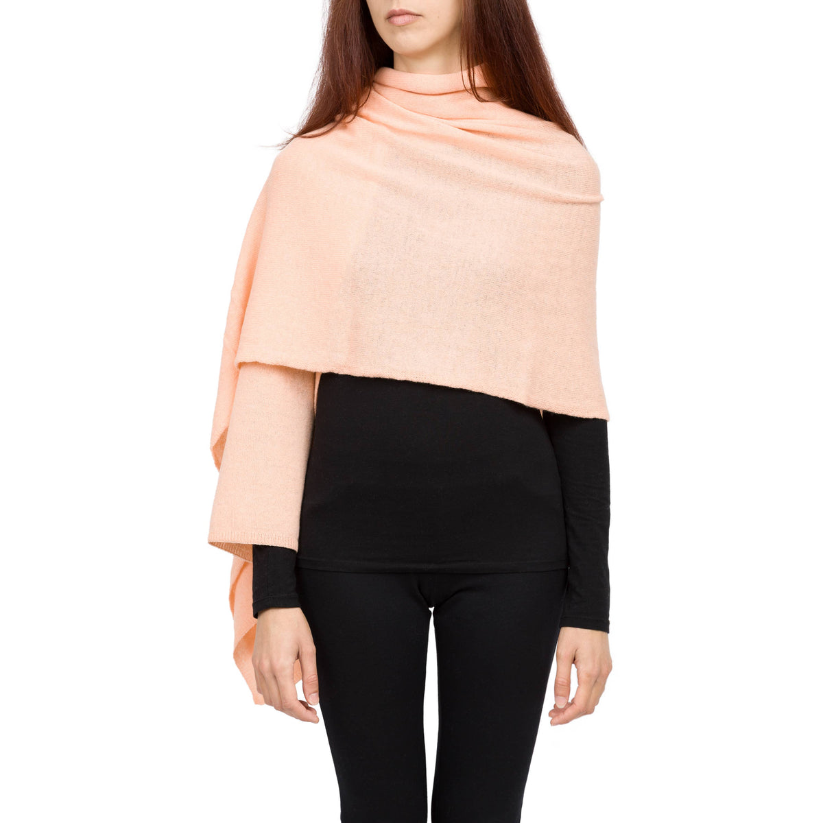 Benny Top - Classic pure cashmere stole for women: Rosa baby