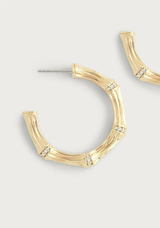 Bamboo Single Hoop Earrings