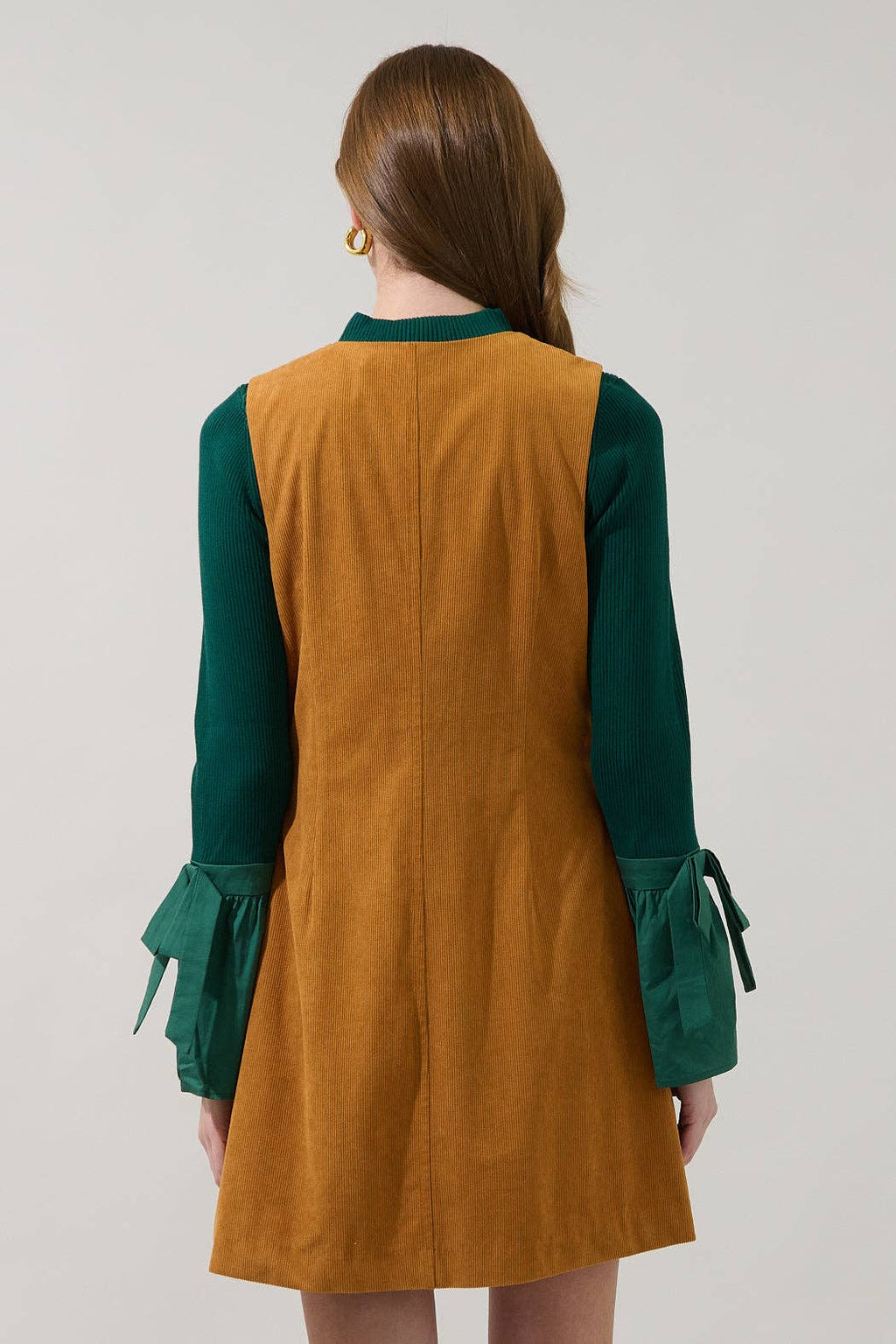 Lenard Corduroy Button Mini Dress