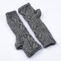 Thelma - Cable-knit arm warmers in alpaca-wool blend, Women's: Medium Grey / One Size