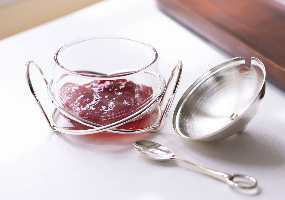 Preserve Dish, Spoon & Rack Silverplated