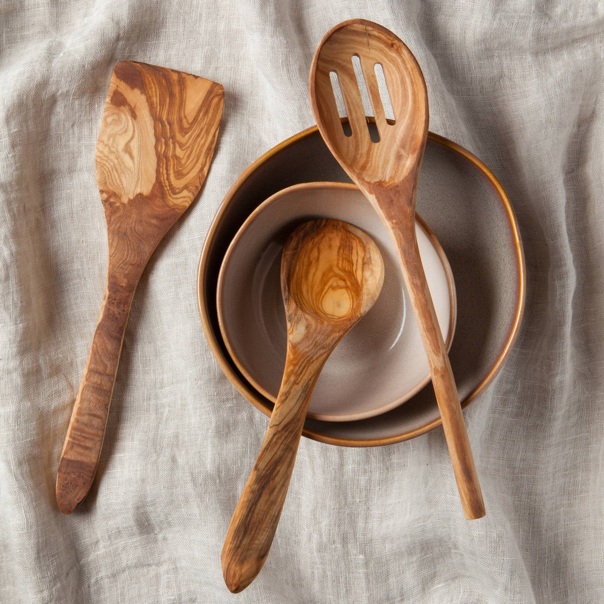 Olive Wood Slotted Spoon