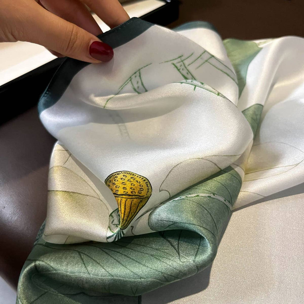 Silk Camellia Scarf - Versatile Sun Protection_CWASC0545