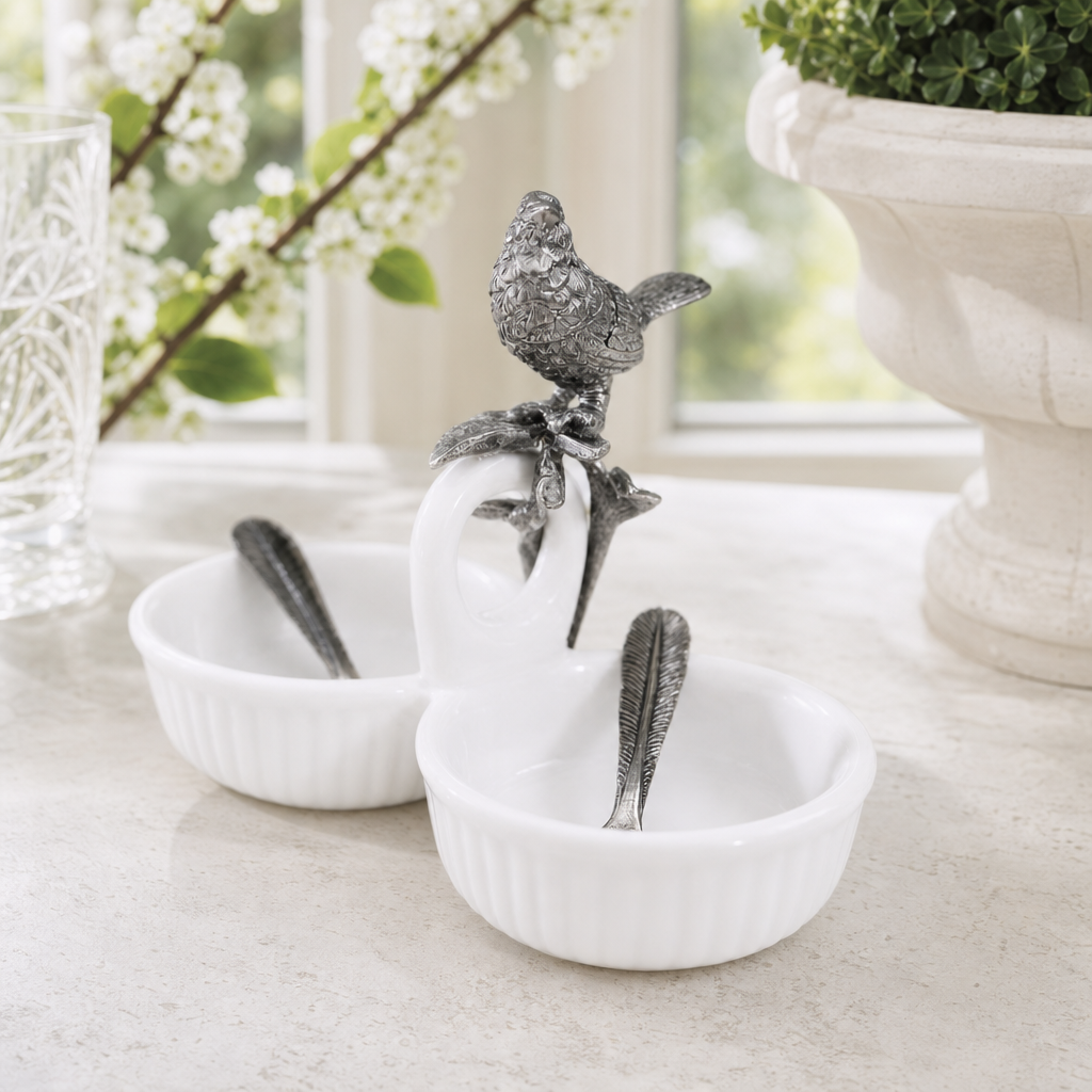 Song Bird Dbl Salt Cellar