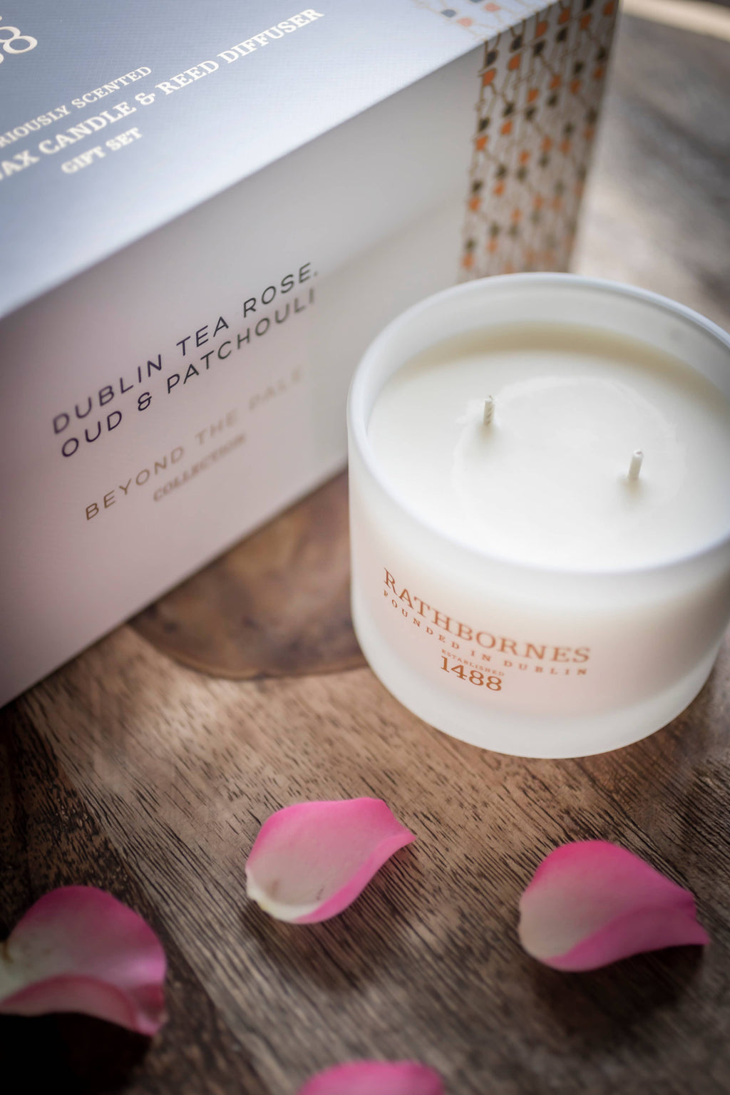 Dublin Tea Rose, Oud & Patchouli Scented Classic Candle