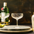A Pair of Crystal Cocktail Glasses with Stars Design