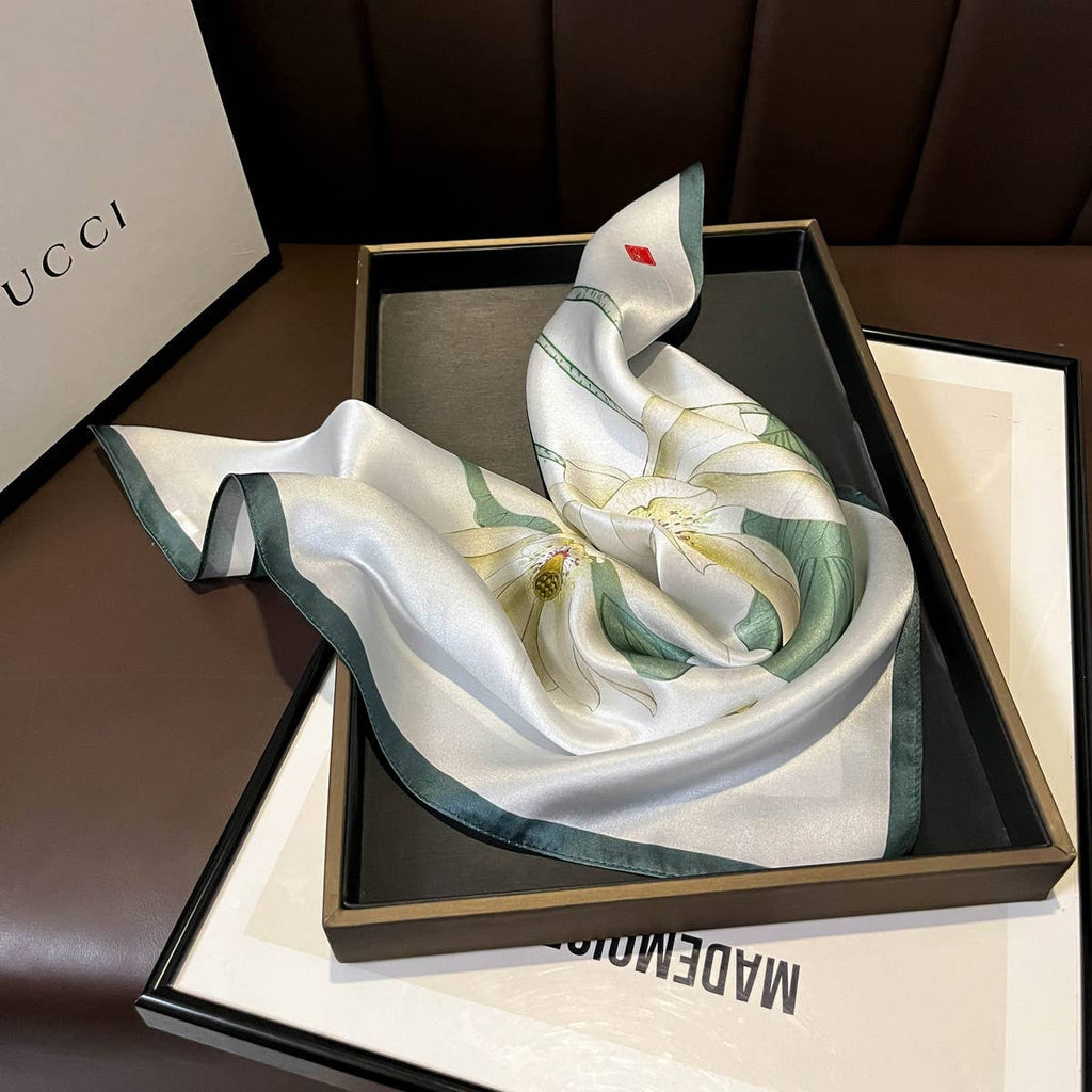 Silk Camellia Scarf - Versatile Sun Protection_CWASC0545