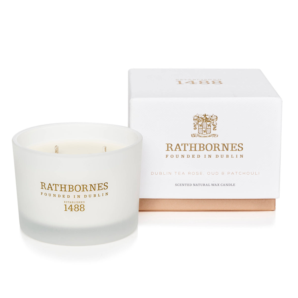 Dublin Tea Rose, Oud & Patchouli Scented Classic Candle