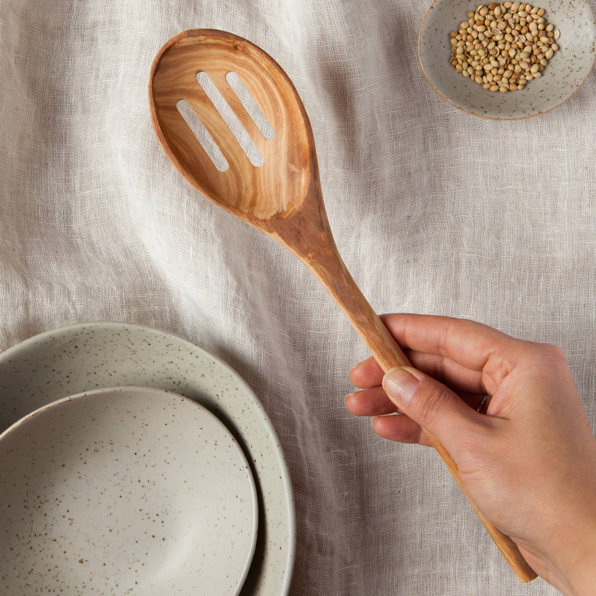 Olive Wood Slotted Spoon