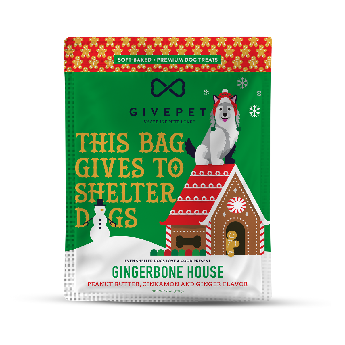 GivePet Gingerbone House Holiday Dog Treats