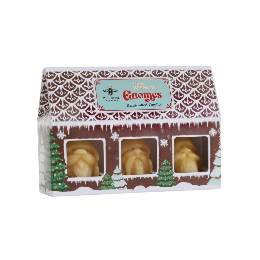 Holiday Gnome Candles – 3-Pack – 100% Pure Beeswax