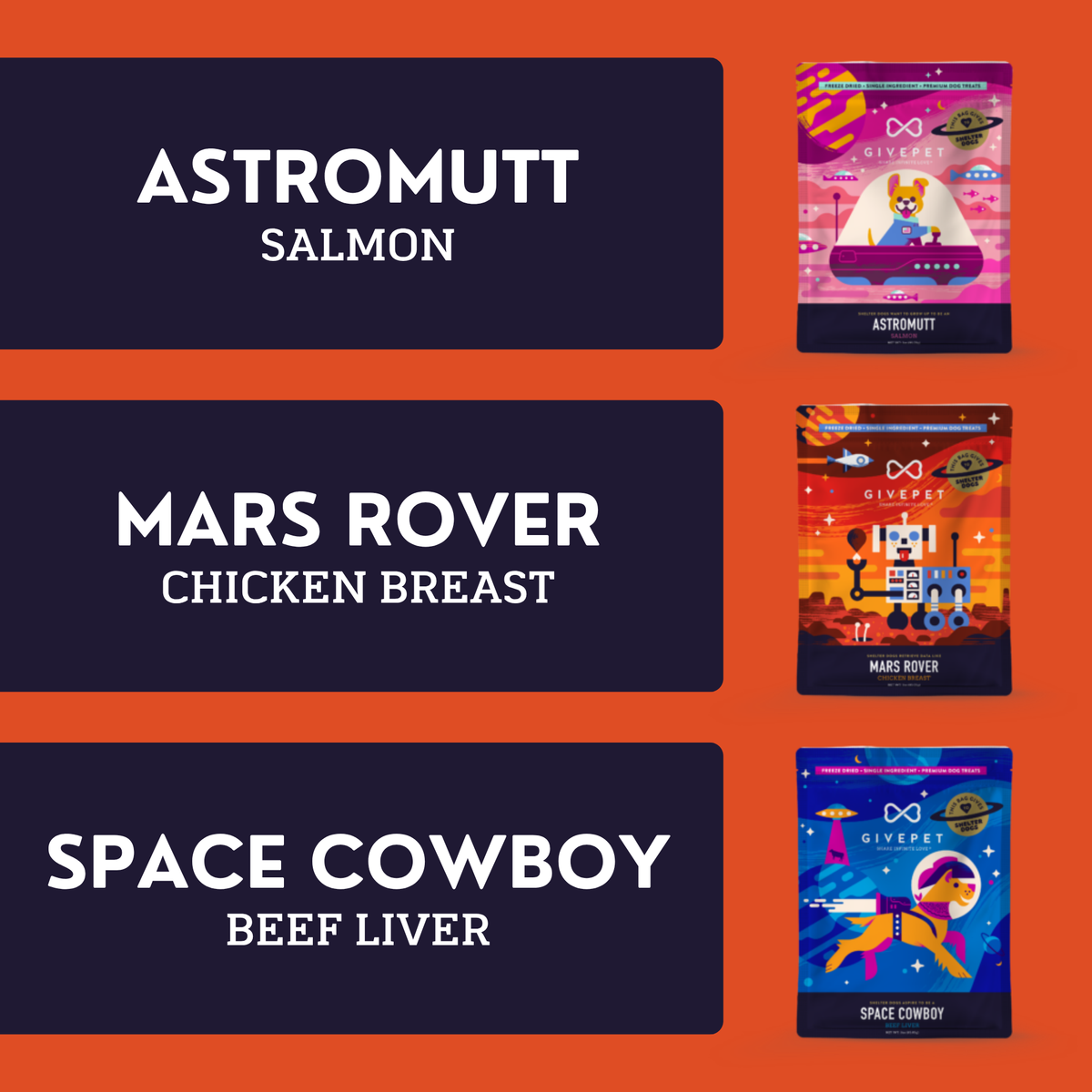 GivePet Astromutt Freeze-Dried Dog Treats