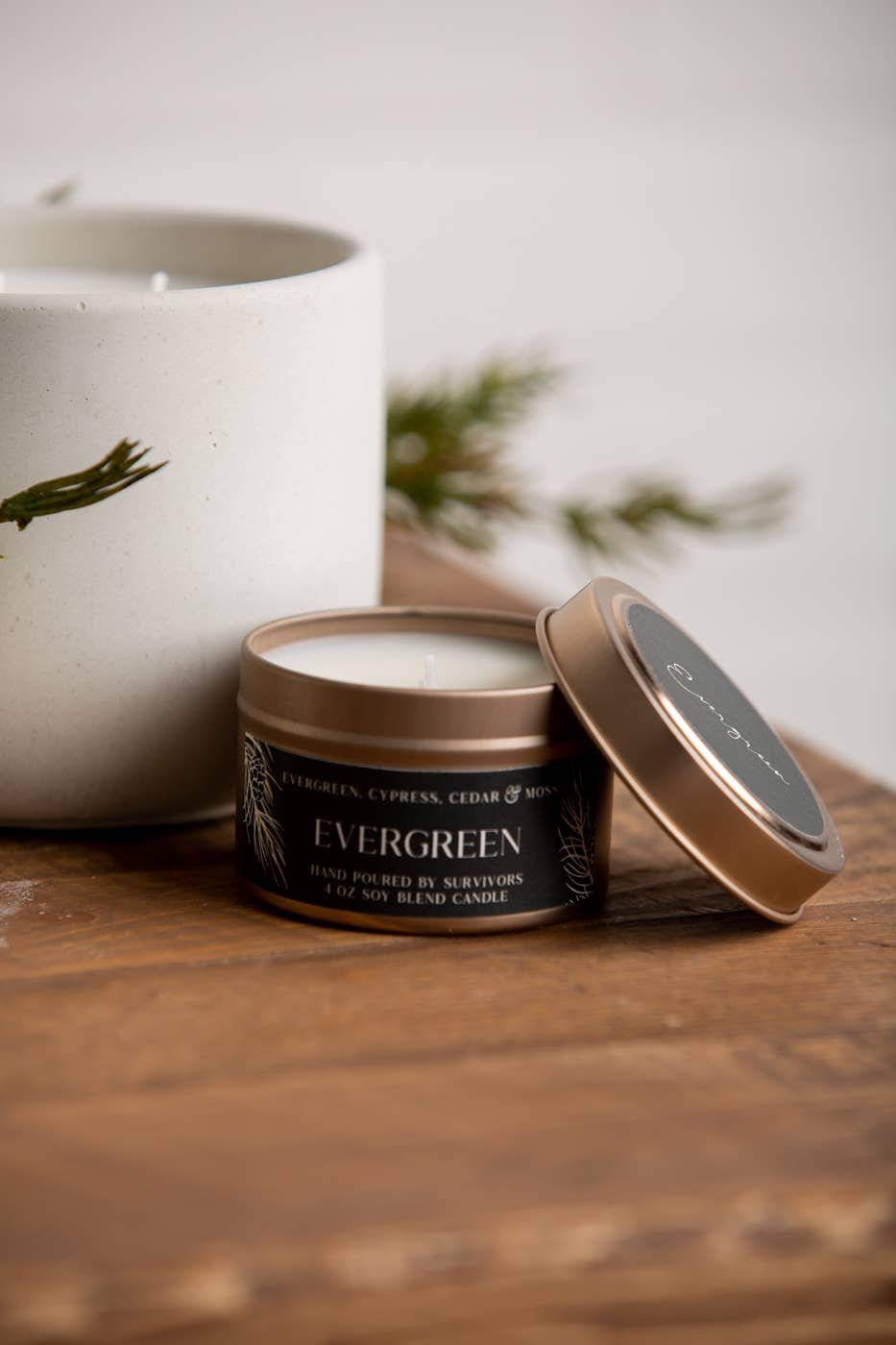 Evergreen 4 oz Travel Tin Candle