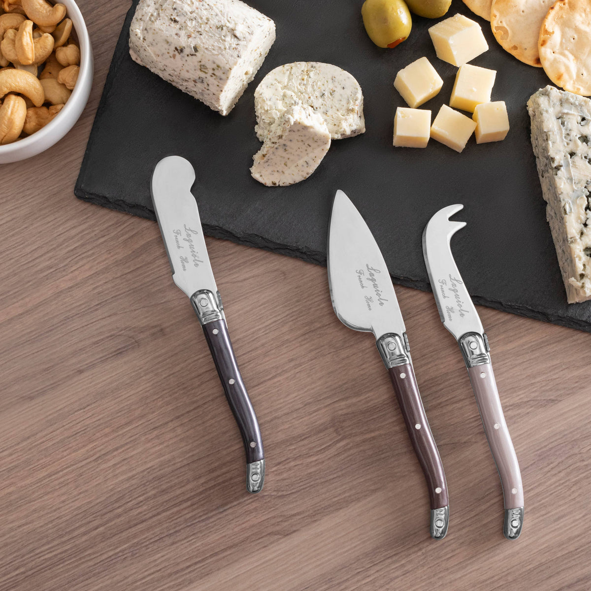 French Home 3 Piece Laguiole Cheese Knives - Warm Spice
