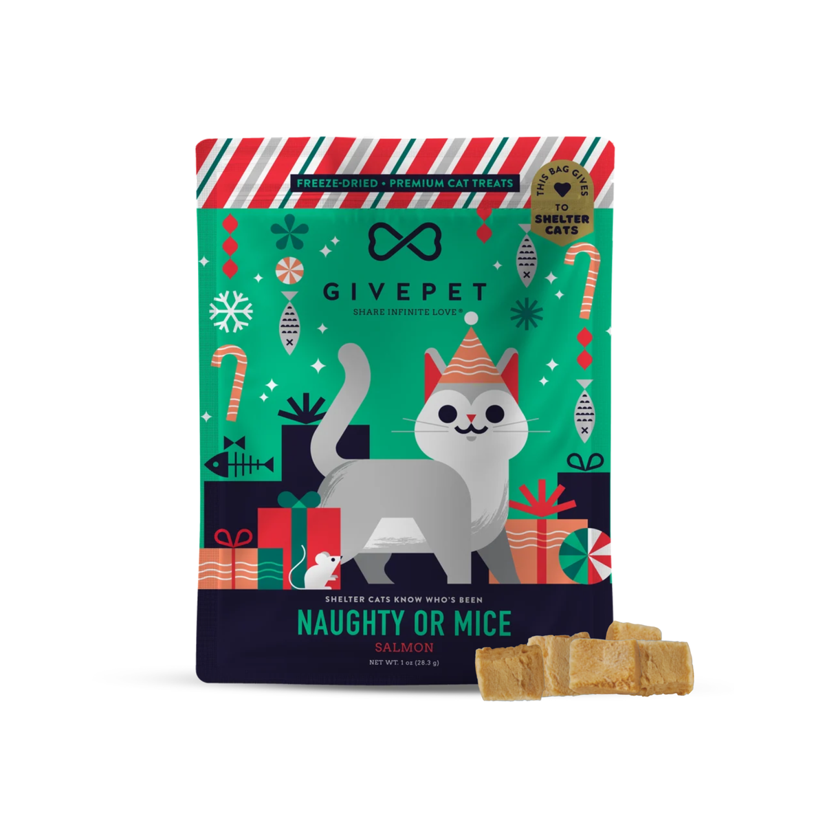 GivePet Naughty or Mice Freeze Dried Holiday Cat Treats