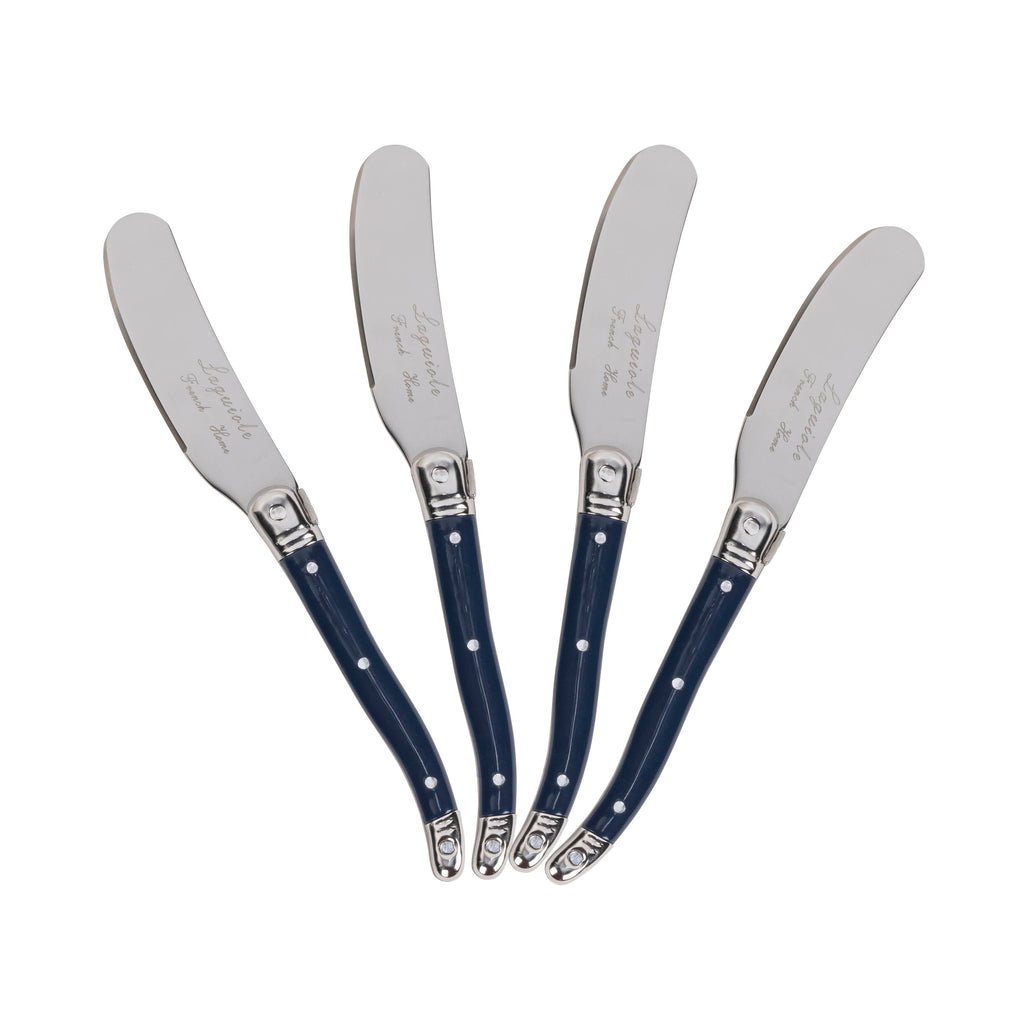 French Home Laguiole 4-Piece Spreader Set with Navy Handles