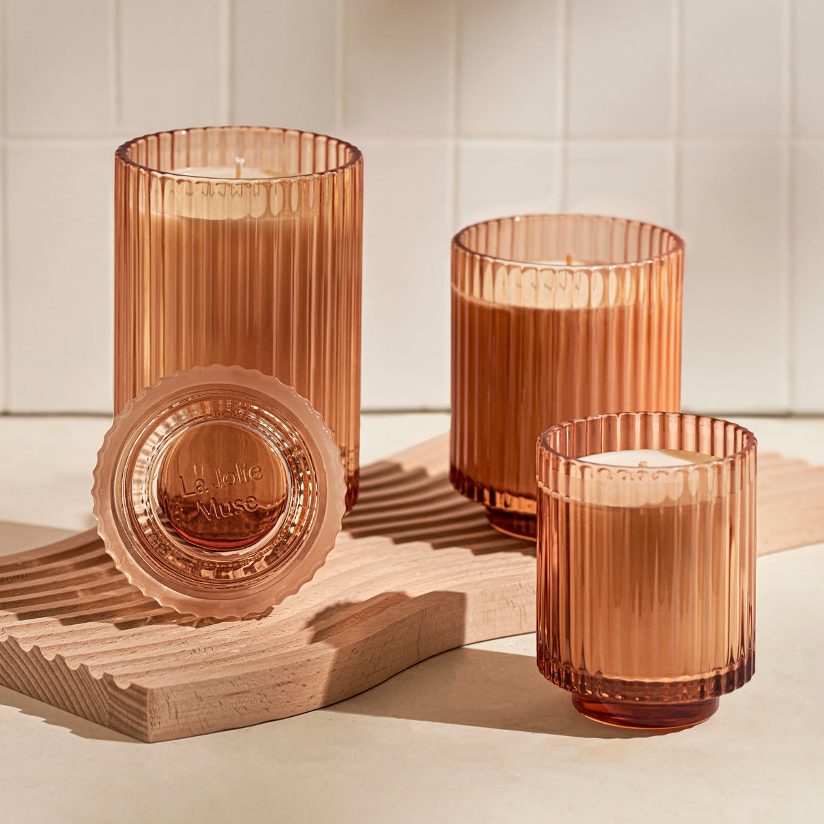 Sylvan Figue candle styled in a room