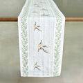 Darling Lemon Ducks linen table runner, 13 x 66 inches