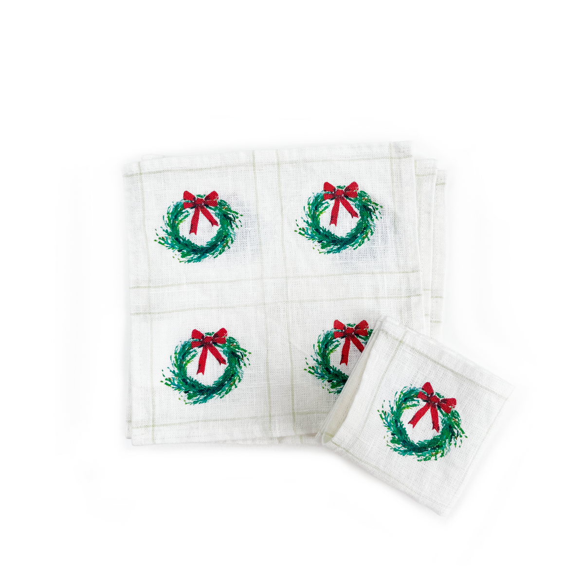 Darling Lemon Wreath linen cocktail napkins, set of 4