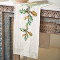 Darling Lemon Acorns linen table runner, 13 x 66 inches