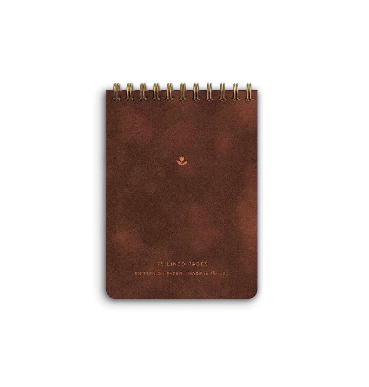 Smitten on Paper Reporter notebook in Cinnamon Velvet with copper foil
