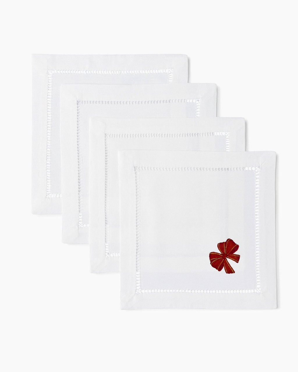 Holiday Red Bow Cocktail Napkins
