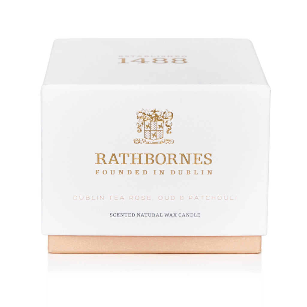 Dublin Tea Rose, Oud & Patchouli Scented Classic Candle