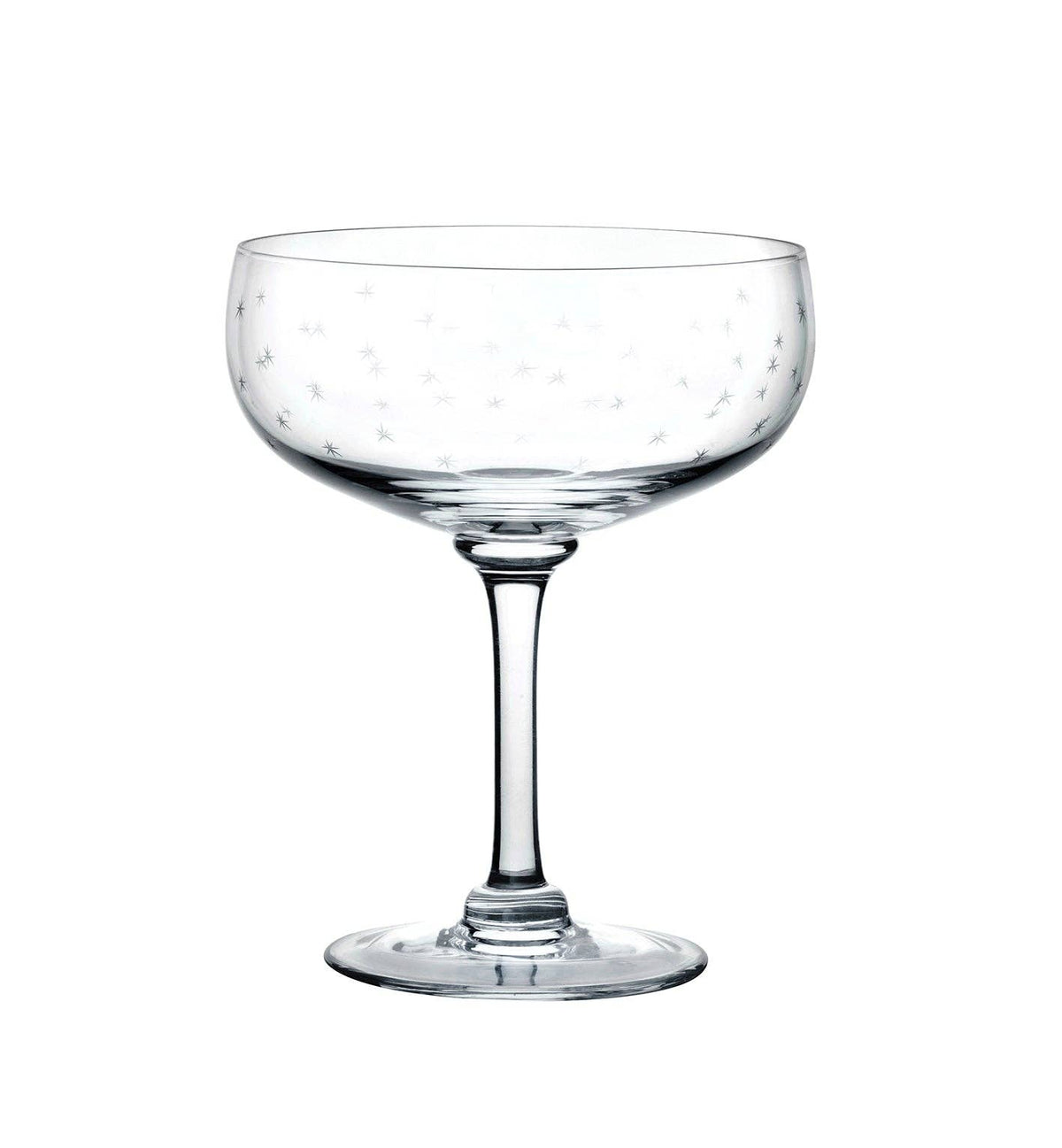 A Pair of Crystal Cocktail Glasses with Stars Design