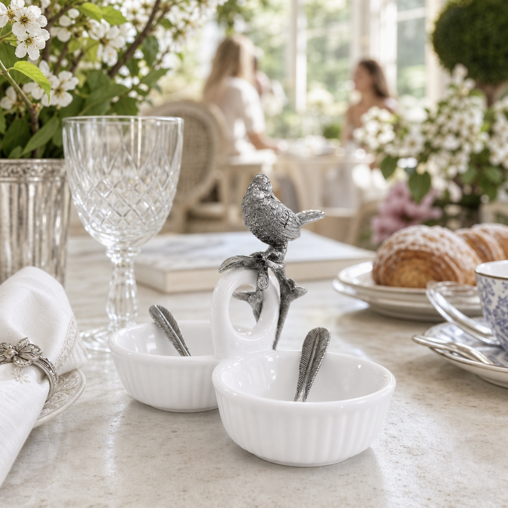 Song Bird Dbl Salt Cellar