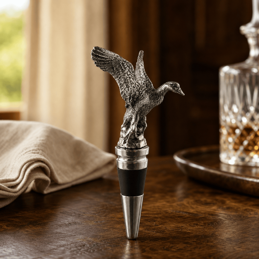 Pewter Flying Duck Bottle Stopper