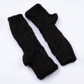 Thelma - Cable-knit arm warmers in alpaca-wool blend, Women's: Nero / Taglia Unica