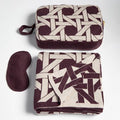 Riti Organic Cotton Travel Blanket and Eye Mask Set Burgundy