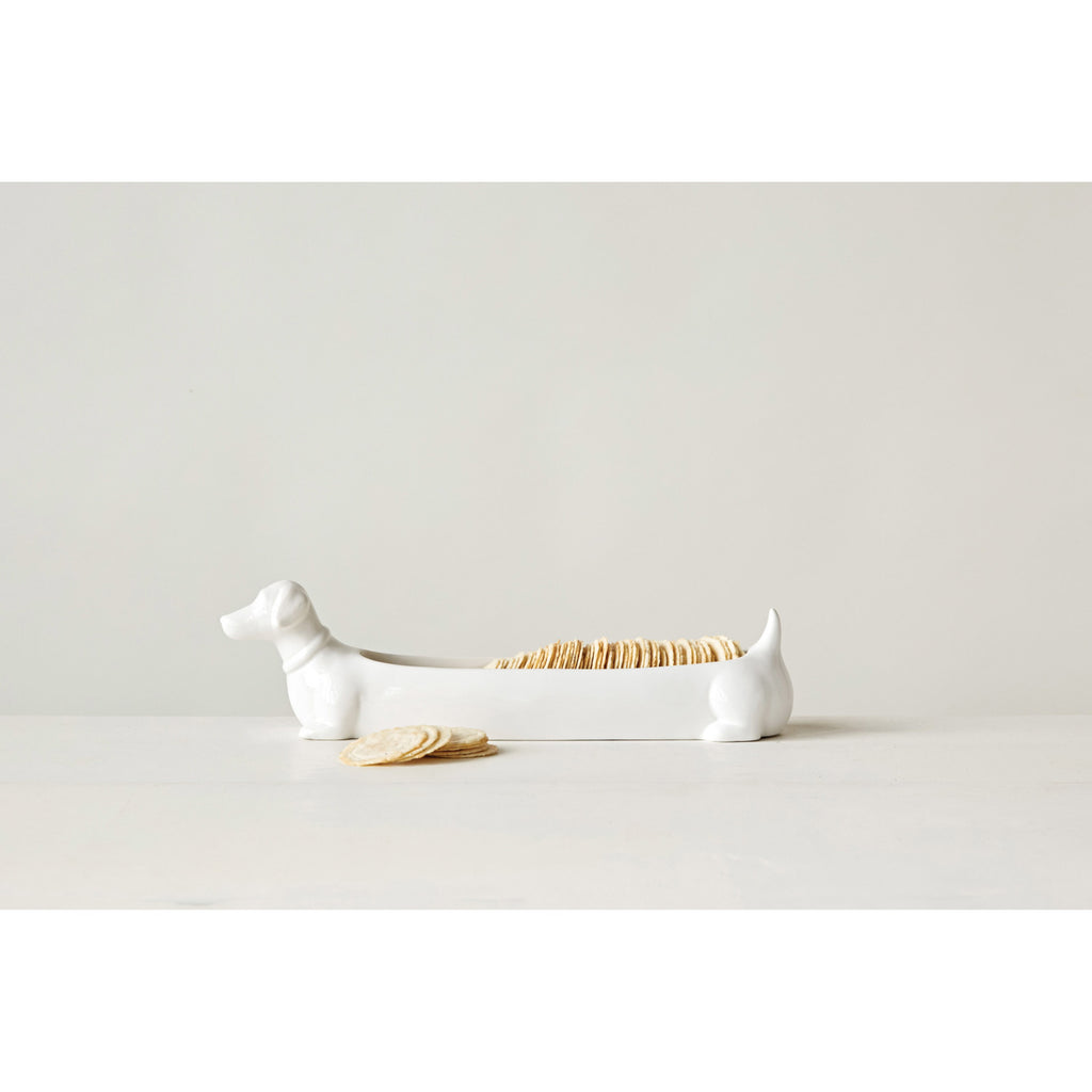 Ceramic Dachshund Cracker Dish