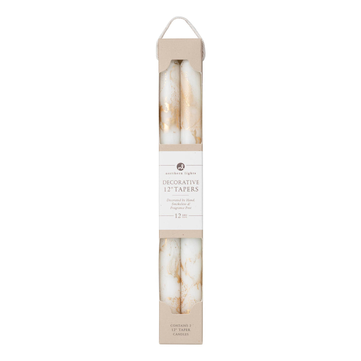 12" Decorative Taper Candles 2pk