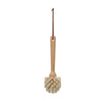 Beech Wood Dish Brush with Leather Strap, 10"L
