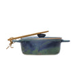 Stoneware Brie Baker with Bamboo Spreader, Blue
