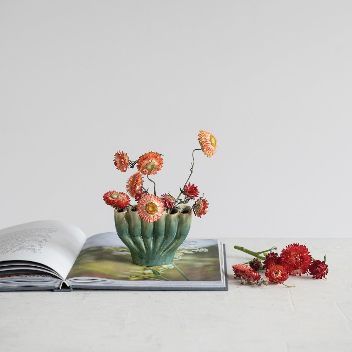 Stoneware Sculptural Vase with 6 Sections (Each One Will Vary)