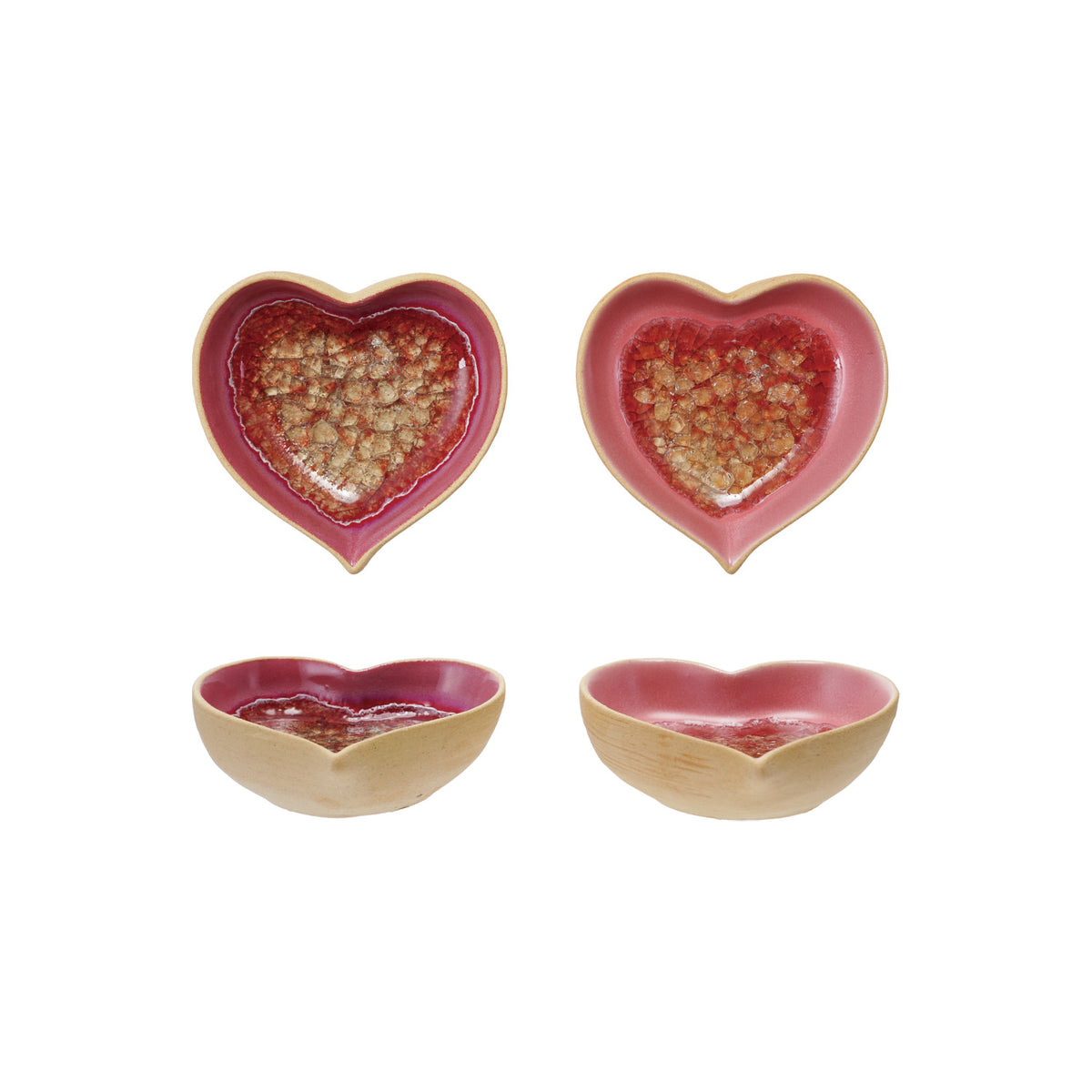 Stoneware Heart Shaped Dish, 2 Colors