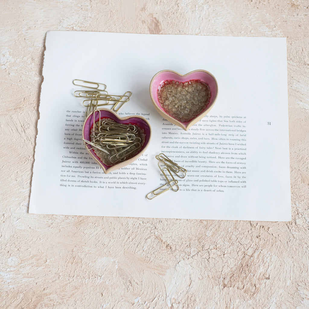 Stoneware Heart Shaped Dish, 2 Colors