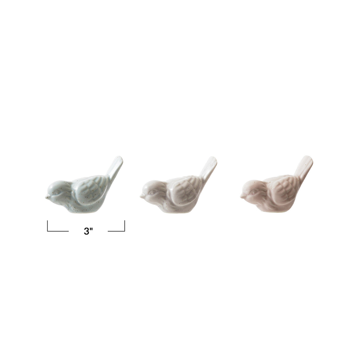Stoneware Bird, Matte Finish, 3 Colors