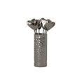 Aluminum Holder with (6) Stainless Steel Appetizer Picks with Heart Handles