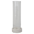 Glass Hurricane with Marble Base Taper Holder