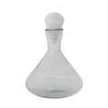 2 Quart Hand-Blown Glass Decanter with White Marble Stopper