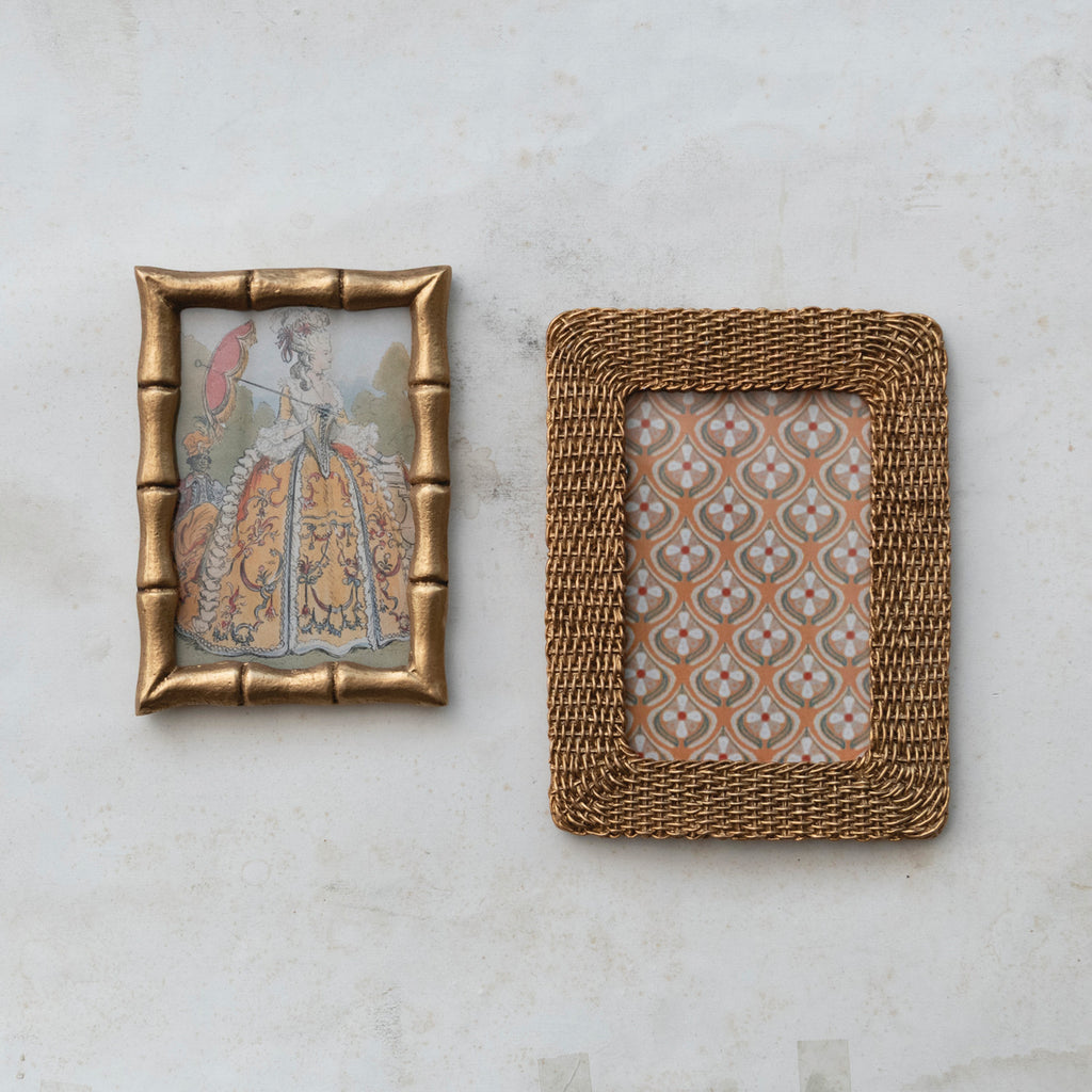 Faux Bamboo Photo Frame (Holds 4" x 6" Photo) (Hangs or Sits)