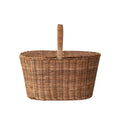 Decorative Hand-Woven Rattan Picnic Basket with Dual Entry Lids