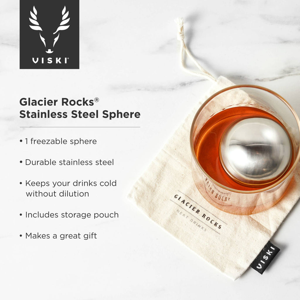 Glacier Rocks® Large Stainless Steel Whiskey Ball