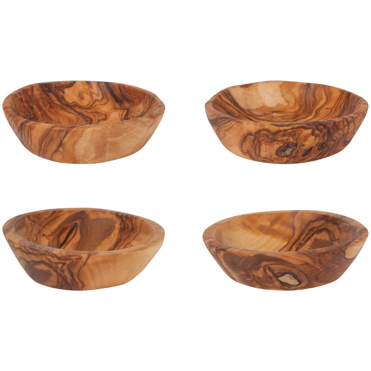 Olive Wood Pinch Bowls Set of 4