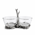 Fallen Antler Double Glass Dip Bowl